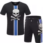 philipp plein short de survetement skull rhinestones black